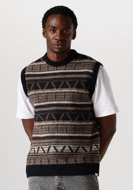Dunkelblau FORÉT Spencer CONE JACQUARD VEST - large