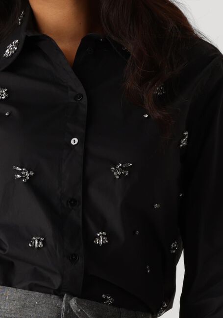 Schwarze SUMMUM Blusen BLOUSE CRISPY POPLIN DIAMANTS - large