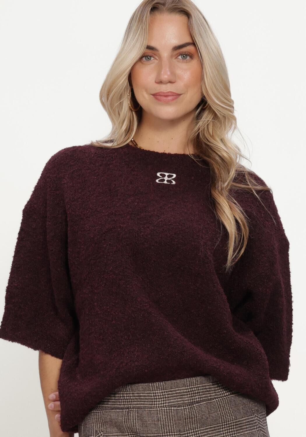 Bordeaux STUDIO AR Pullover JESSICA BOUCLE KNIT - large