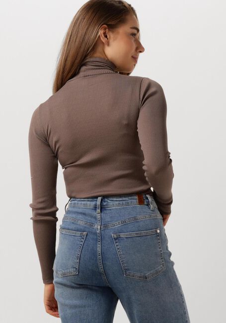 Taupe ROSEMUNDE Rollkragenpullover SILK T-SHIRT W/ ROLLER NECK - large