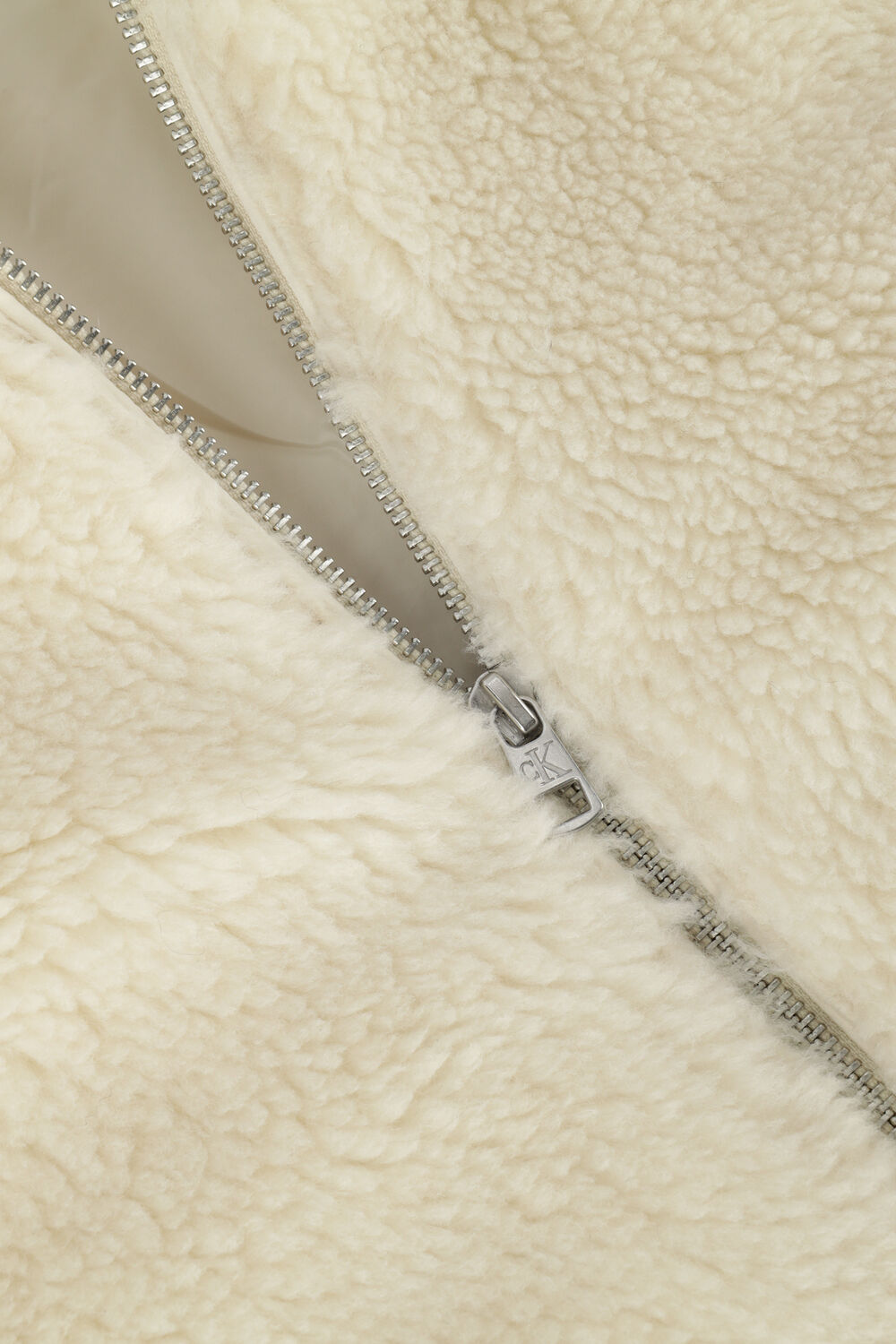 Ecru CALVIN KLEIN Teddy-Jacke BACK CK SHERPA SHORT JACKET - large