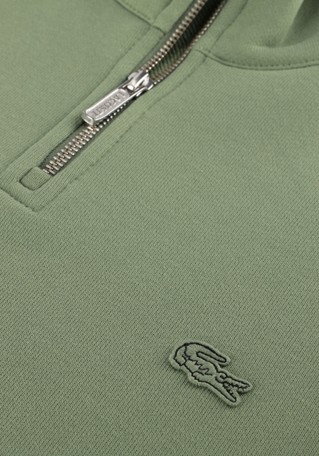 Gr&uuml;ne LACOSTE Pullover LOOSE FIT ZIP NECK FLEECE SWEATSHIRT - large