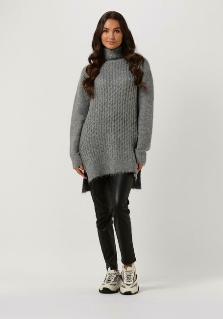 Graue SIMPLE Rollkragenpullover GIO KNIT-REC-PES-MER-22-3 - large