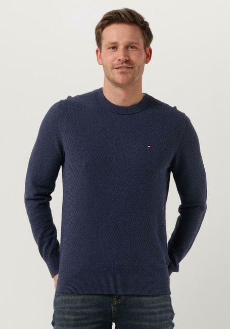 Blaue TOMMY HILFIGER Pullover CROSS STRUCTURE CREW NECK - large