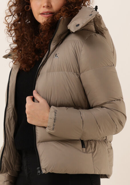 Taupe CALVIN KLEIN Wattierte Jack CK MW DOWN SHORT PUFFER - large