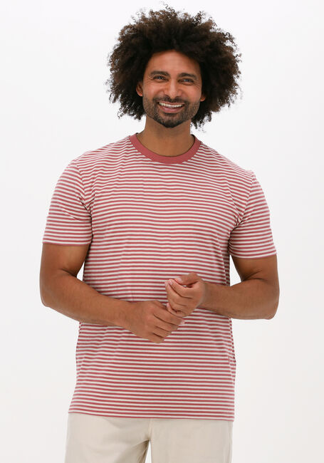 Rote SELECTED HOMME T-shirt SLHRELAXBUTCH STRIPE SS O-NECK - large