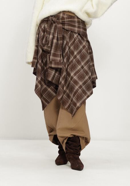 Braune CO'COUTURE R&ouml;cke DAGNYCC CHECK TIE SKIRT - large