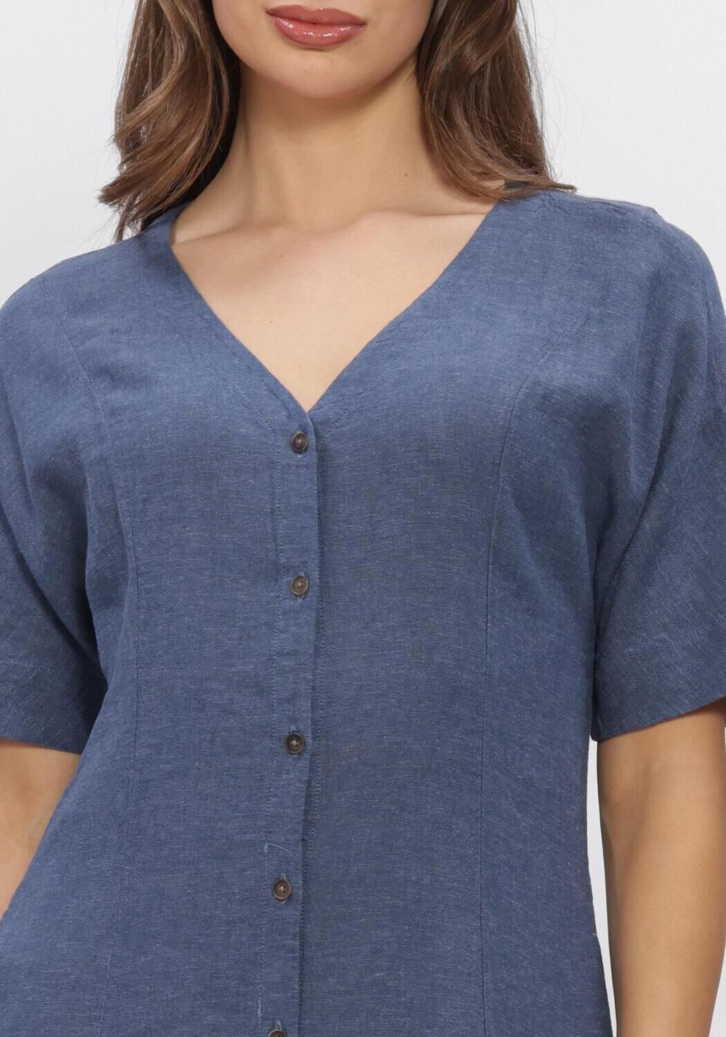 Blaue MSCH COPENHAGEN Kleider MSCHVIANA GINIA 2/4 DRESS - large