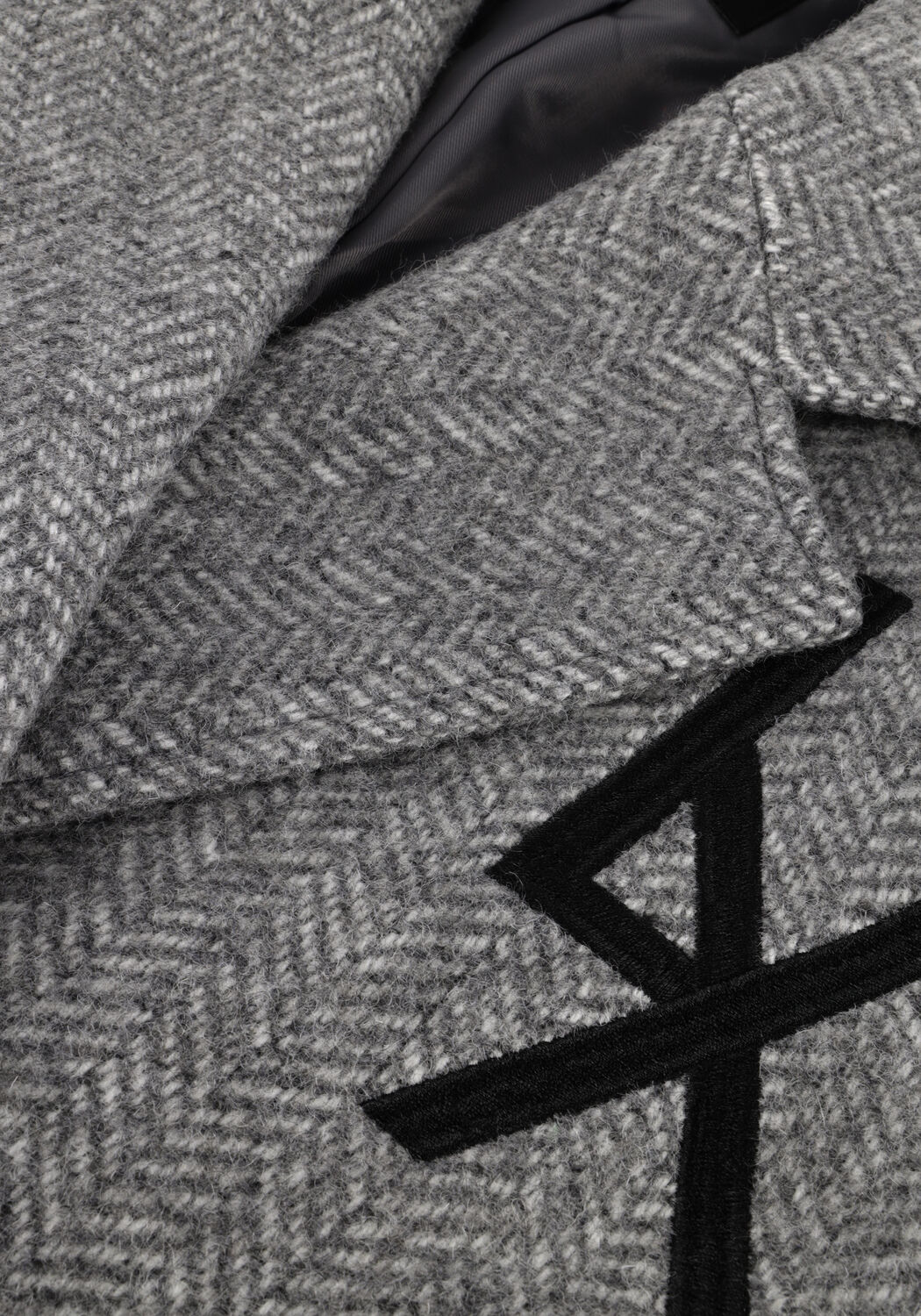 Graue ALIX THE LABEL M&auml;ntel LONG WOOL COAT - large