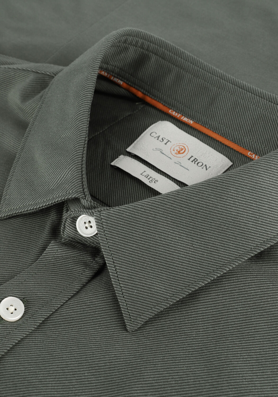 Gr&uuml;ne CAST IRON Casual-Oberhemd LONG SLEEVE SHIRT TWILL JERSEY - large