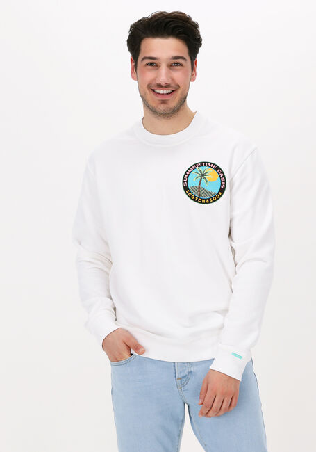 Weiße SCOTCH & SODA Sweatshirt SEASONAL LOGO-ARTWORK CREWNECK SWEATSHIRT - large