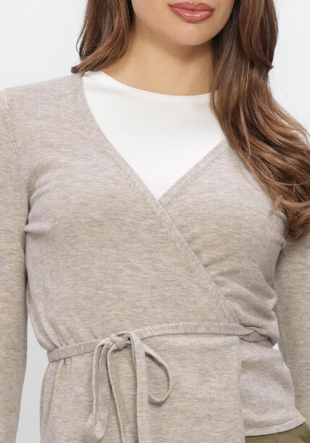 Beige BOII STUDIOS Top MOSA WRAP KNIT - large