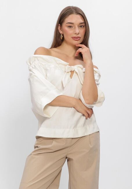 Nicht-gerade weiss SUMMUM Blusen TOP MODAL LINEN BLEND - large