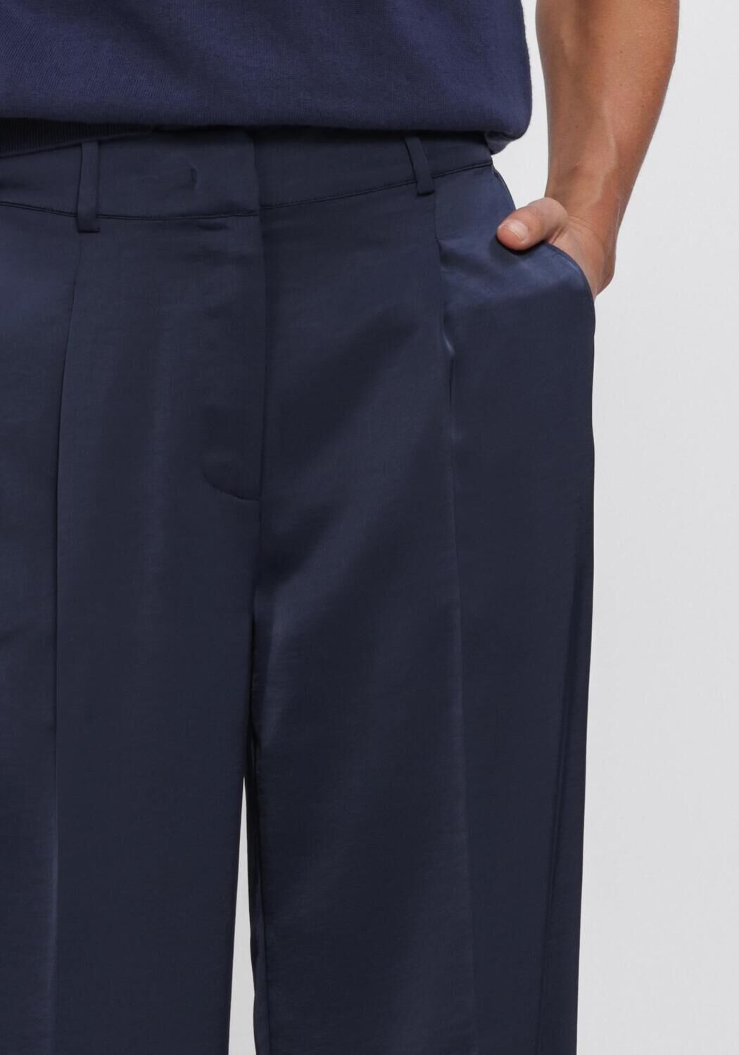 Dunkelblau DANTE6 Weite Hose JULES SATIN SMART PANTS - large