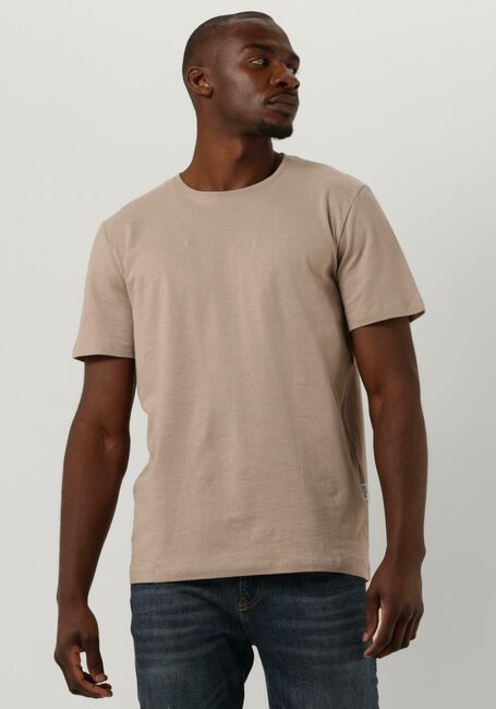 Taupe SELECTED HOMME T-shirt SLHPAN LINEN SS O-NECK - large