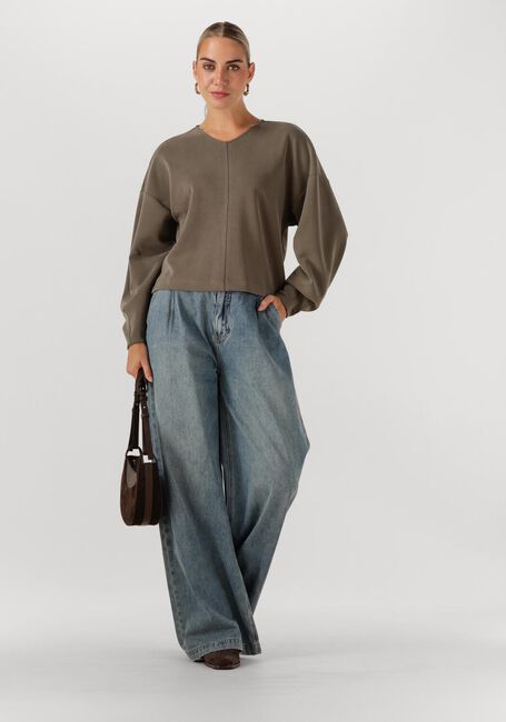 Olive SUMMUM Pullover JERSEY WASHED MODAL SCUBA - large
