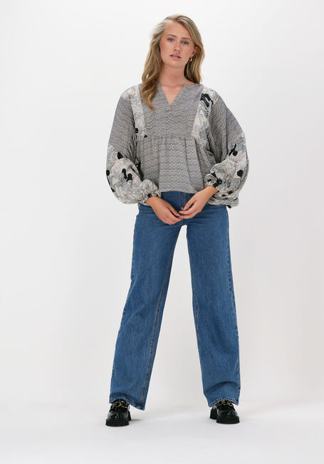 Blaue SISSEL EDELBO Blusen BIBI BALLOON SILK TOP - large