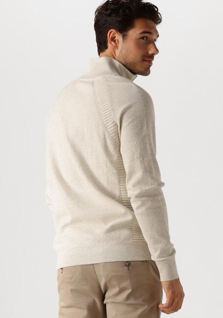 Beige CAST IRON Pullover HALF ZIP COLLAR COTTON HEATHER PLATED BLEND - large