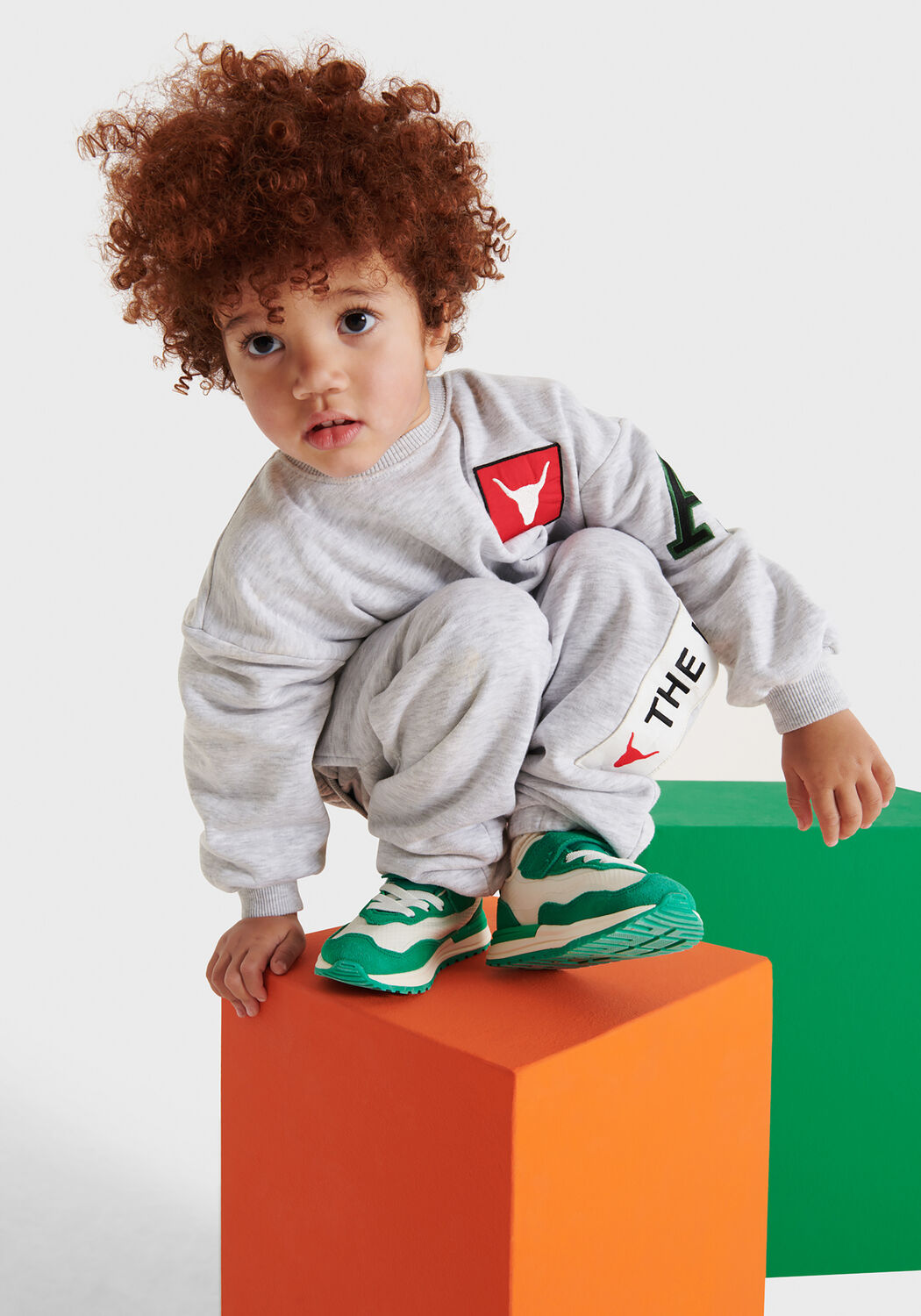 Graue ALIX MINI Sweatshirt KIDS KNITTED PATCH SWEATER - large