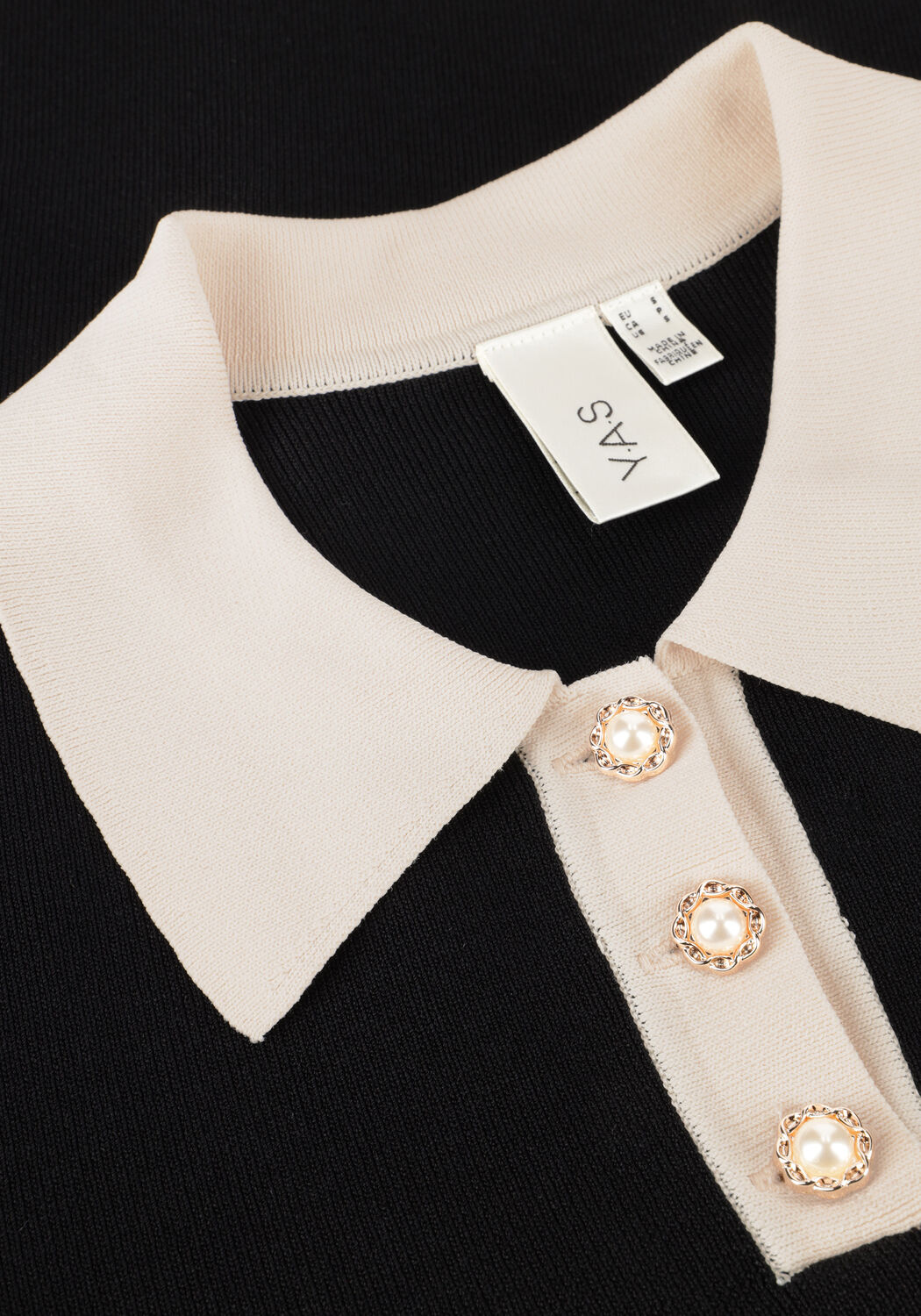 Schwarze Y.A.S. Top YASMILLE SS KNIT PULLOVER - large