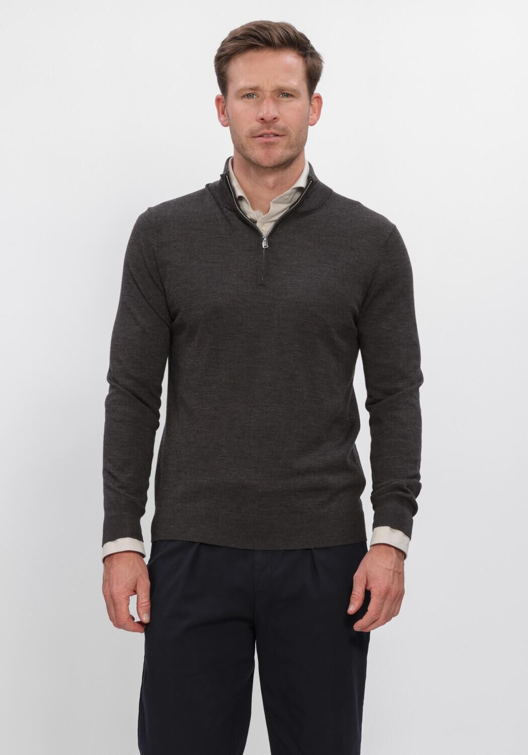 Anthrazit PROFUOMO Pullover EXTRAFINE MERINO - large