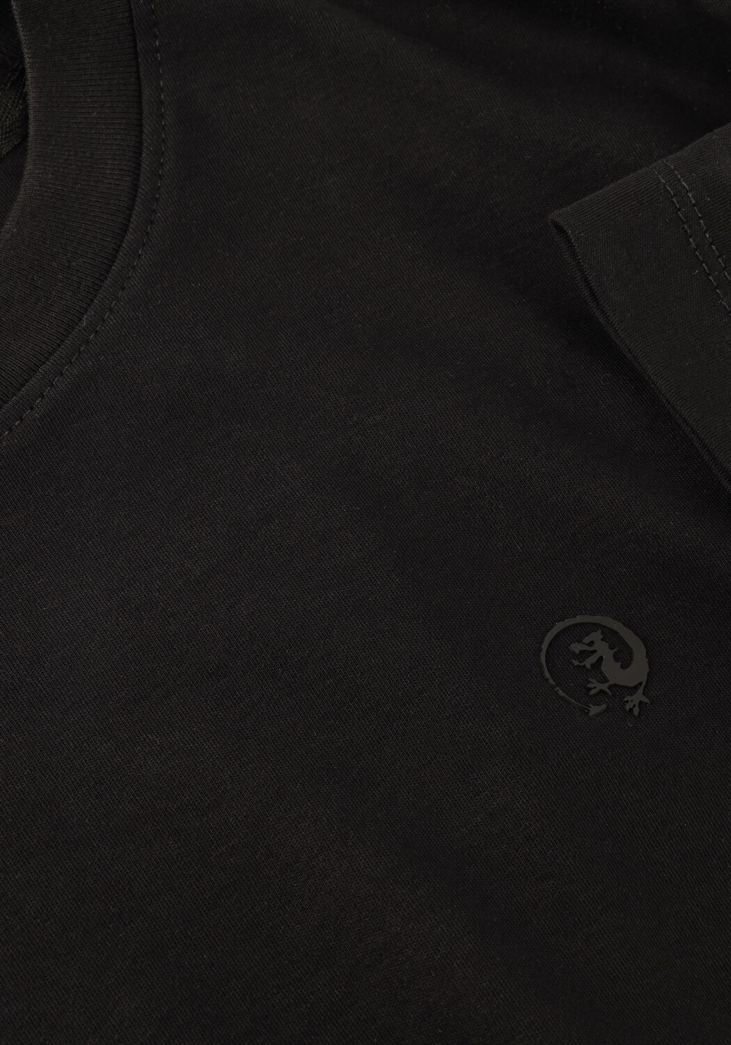 Schwarze CAST IRON T-shirt REGULAR FIT INTERLOCK - large