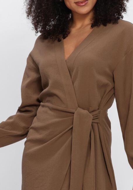 Braune ANOTHER LABEL Minikleid ALJEANA DRESS L/S - large