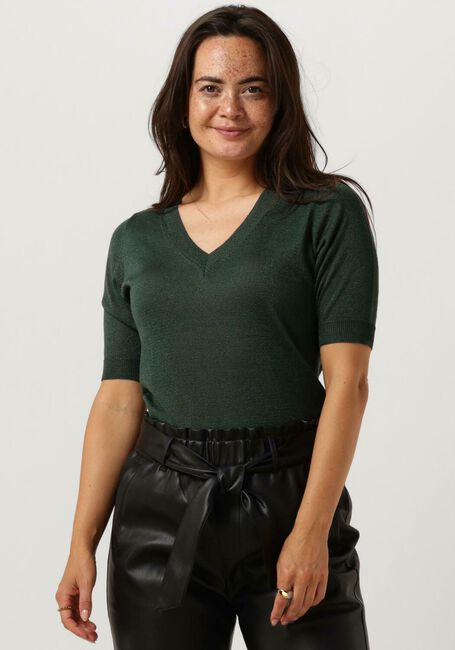 Grüne MINUS Top MILLA METALLIC V-NECK KNIT T-SHIRT - large