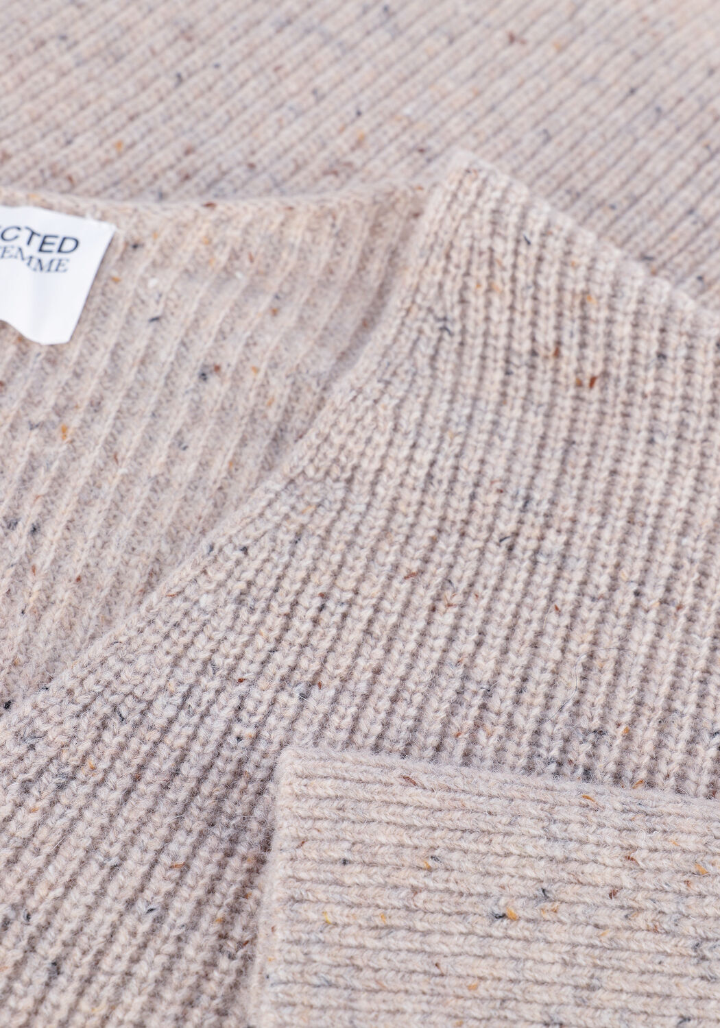 Sand SELECTED WOMEN Pullover SLFANNALISA LS KNIT V-NECK B - large