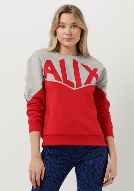 Rote ALIX THE LABEL Sweatshirt LADIES KNITTED COLOURBLOCKING SWEATER - large