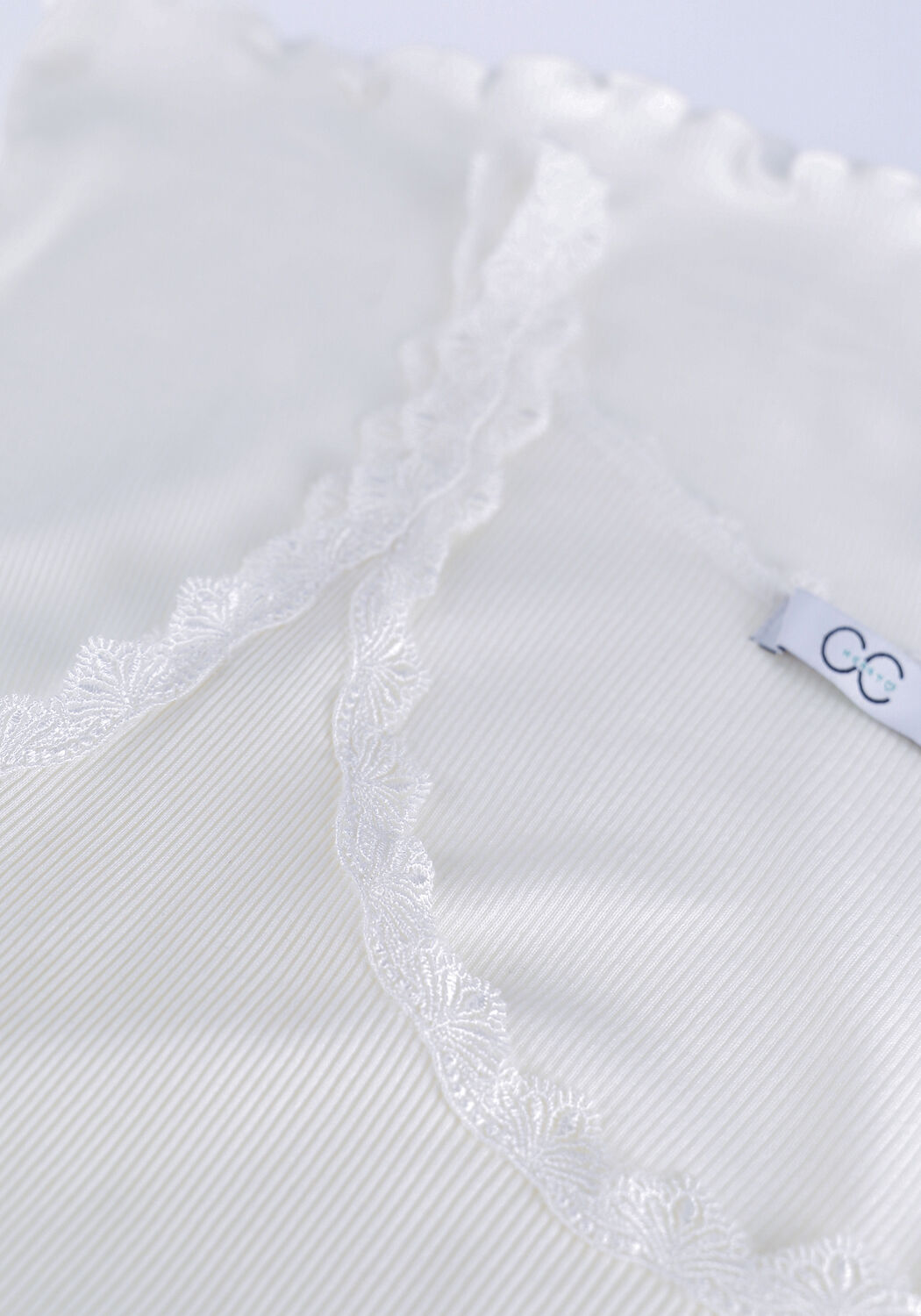 Wei&szlig;e CC HEART Top SILK LACE CAMISOLE - large