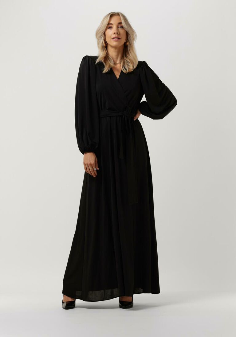 schwarze access maxikleid w2-3325-307 YN6096