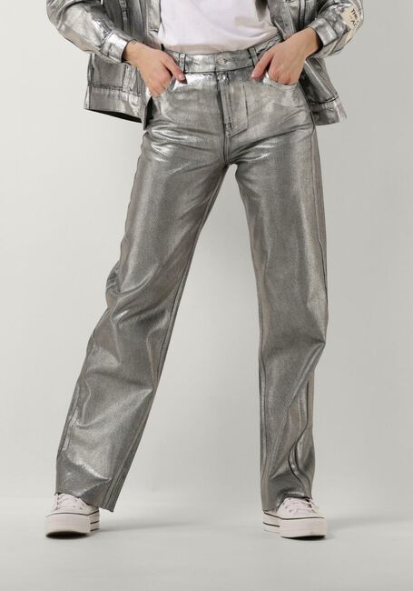 Silberne ALIX THE LABEL Skinny jeans LADIES WOVEN SILVER DENIM PANTS - large