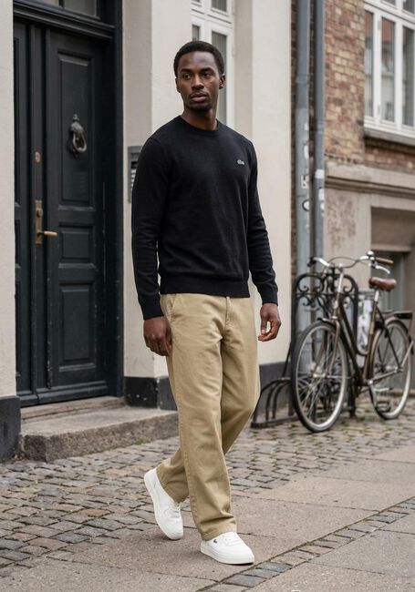Schwarze LACOSTE Pullover REGULAR FIT CREW NECK SWEATER - large