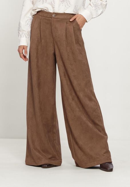 Braune NUKUS Weite Hose BODINE PANTS SUEDE - large
