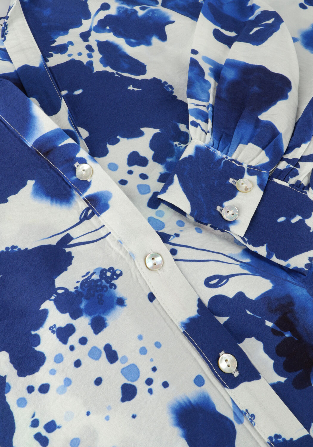 Blaue POM AMSTERDAM Blusen VIOLET CRANE BIRDS BLUE BLOUSE - large