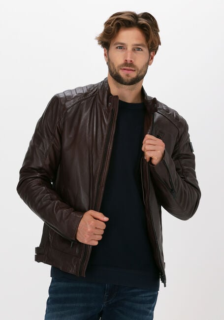 Braune VANGUARD Lederjack SHORT JACKET SHEEP VEG OILY - large