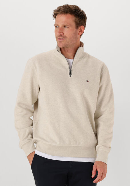 Ecru TOMMY HILFIGER Pullover ESSENTIAL FLEECE 1/4 ZIP - large