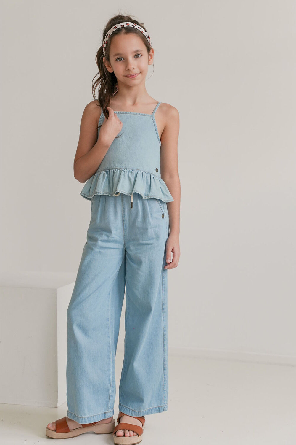 Hellblau LIKE FLO Wide jeans FLEUR FLO CHAMBREY PANT - large