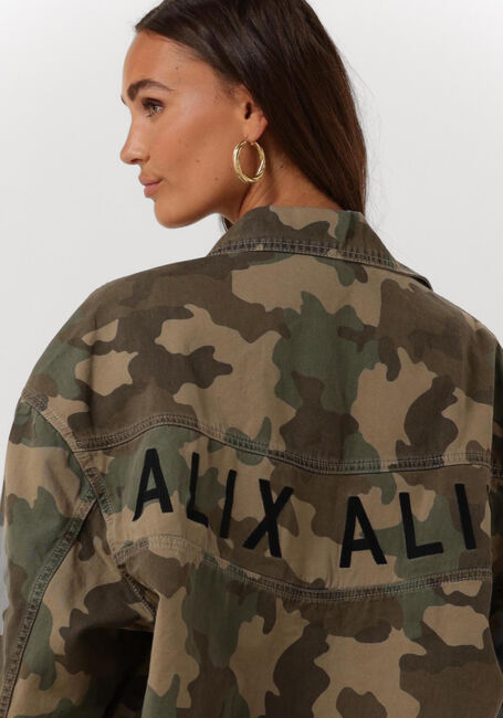 Grüne ALIX THE LABEL Jack LADIES WOVEN OVERSIZED CAMOUFLAGE JACKET - large