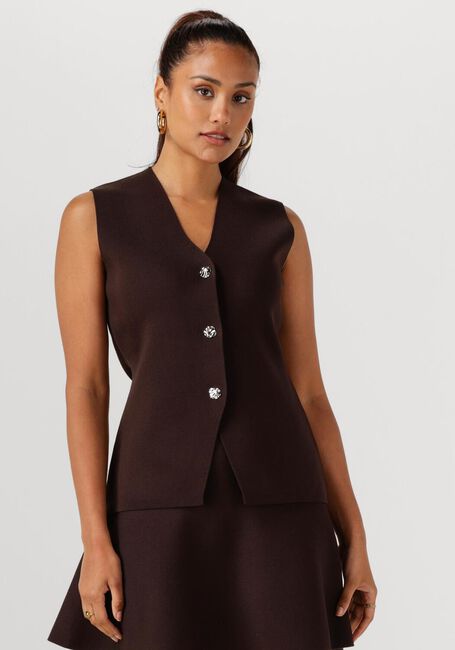 Braune NEO NOIR Gilet SWAY SMOOTH KNIT WAISTCOAT - large
