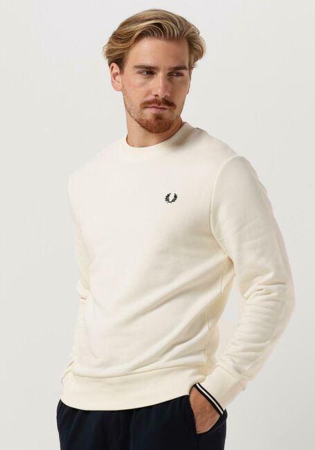 Ecru FRED PERRY Pullover CREW NECK SWEATSHIRT - large