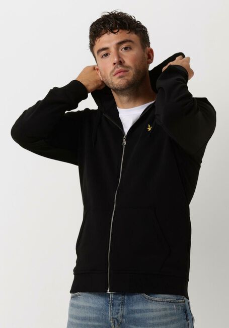 Schwarze LYLE & SCOTT Pullover ZIP THROUGH HOODIE - large