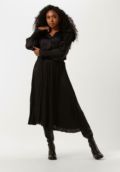 Schwarze SCOTCH & SODA Midikleid SMOCK STITCH MIDI DRESS IN RECYCLED POLYESTER - large