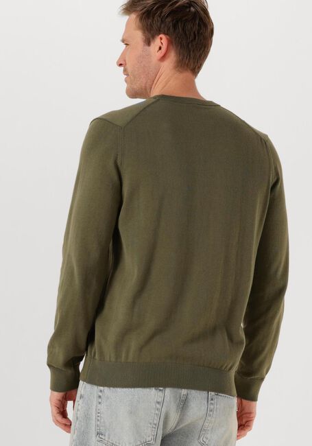 Khaki LACOSTE Pullover REGULAR FIT CREW NECK SWEATER - large