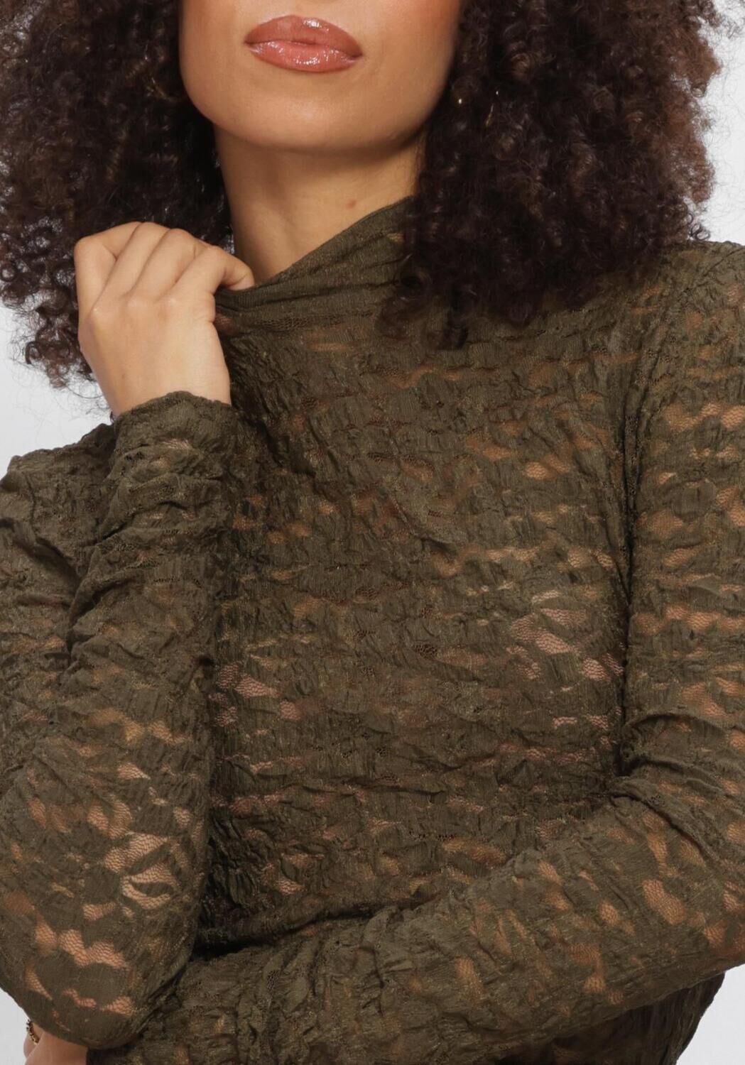 Dunkelgr&uuml;n DANTE6 Top IRONY LACE TURTLE NECK TOP - large