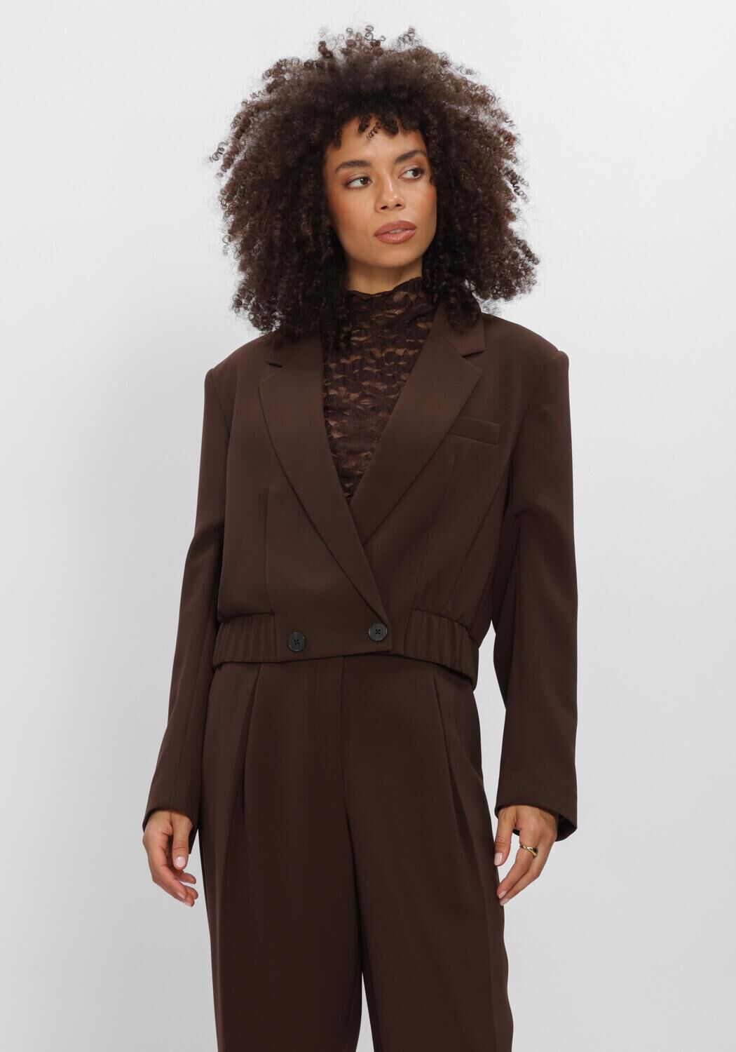 Braune DANTE6 Blazer REILLEY CROPPED BLAZER-JACKET - large
