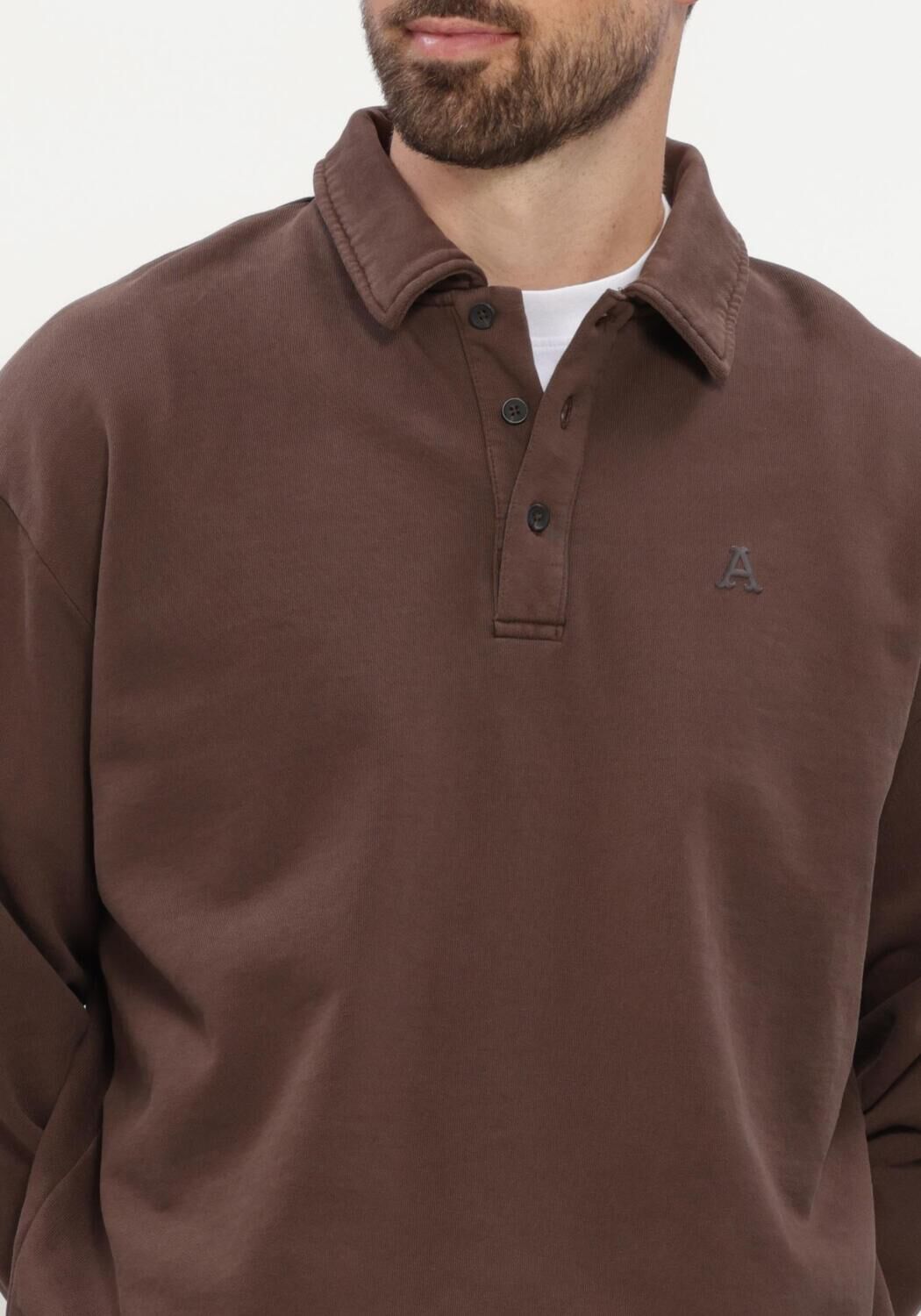 Braune ANERKJENDT Sweatshirt AKTONI POLO SWEAT - large