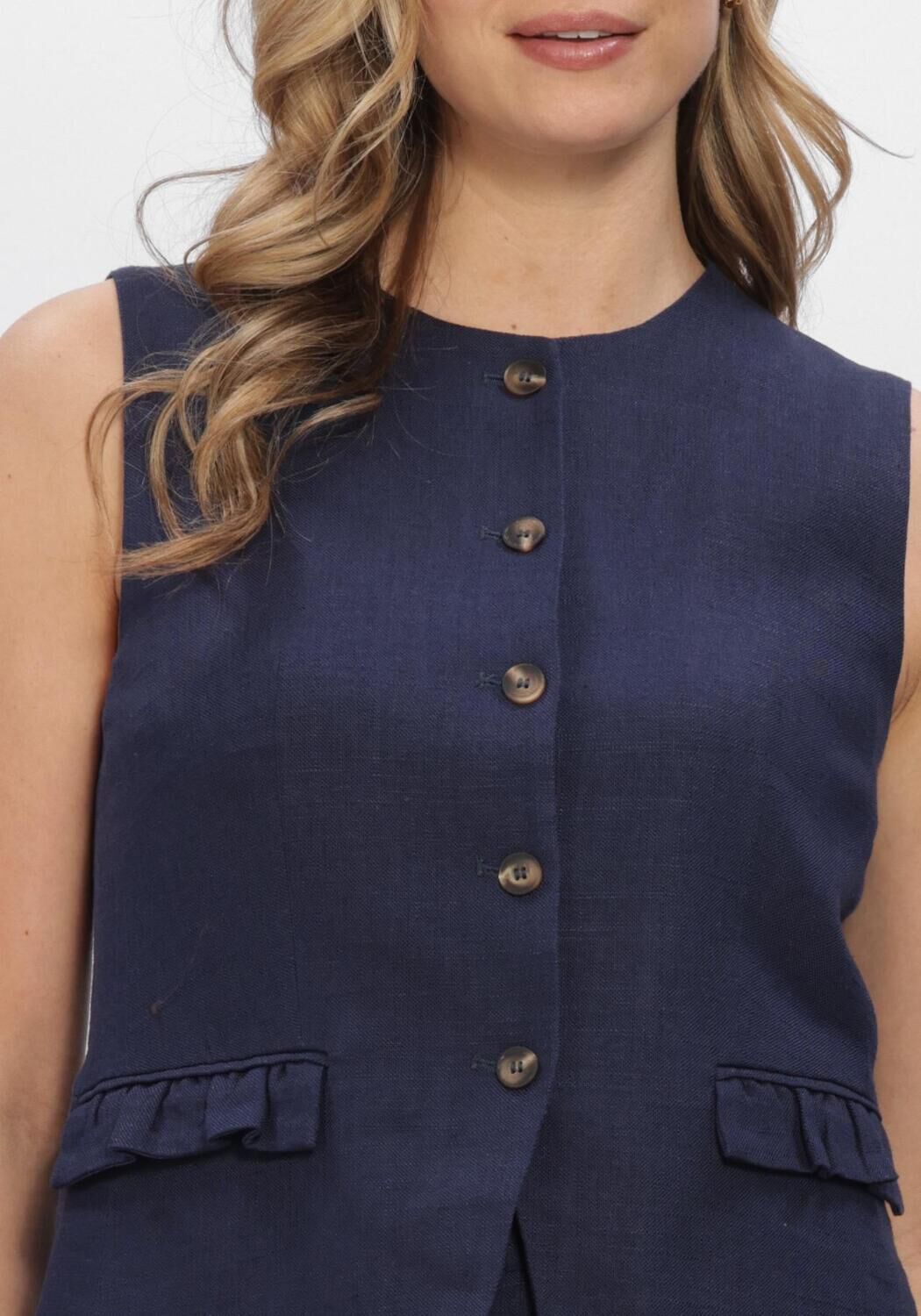 Dunkelblau Y.A.S. Gilet YASAGANA LINEN BLEND WAISTCOAST S. - large