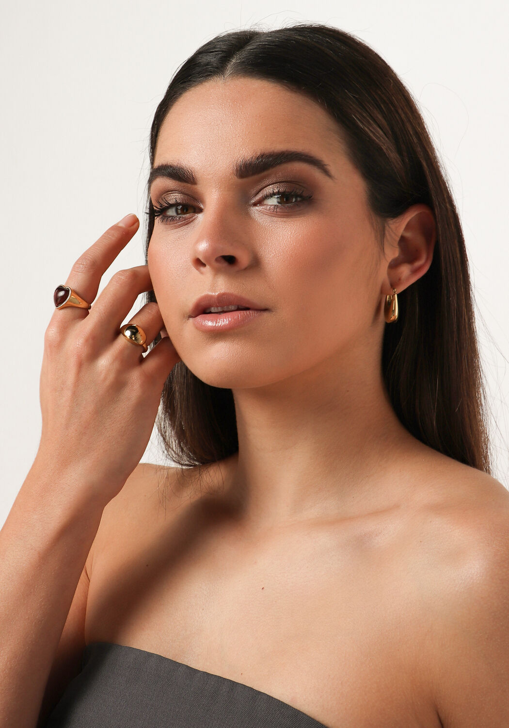 Goldfarbig NOTRE-V Ring RING ORGANIC - large